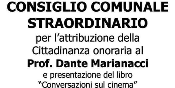 ATTRIBUZIONE DELLA CITTADINANZA ONORARIA AL PROF. DANTE MARIANACCI