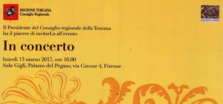 “In concerto” al Palazzo del Pegaso a Firenze